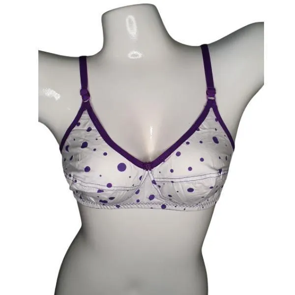 Fancy Dot Printed Lace Bra For Women