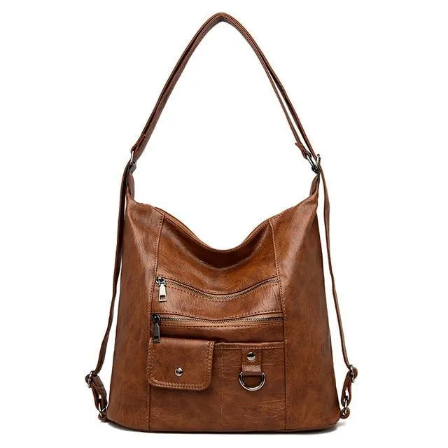 Faux Leather Casual Cross Body Bag