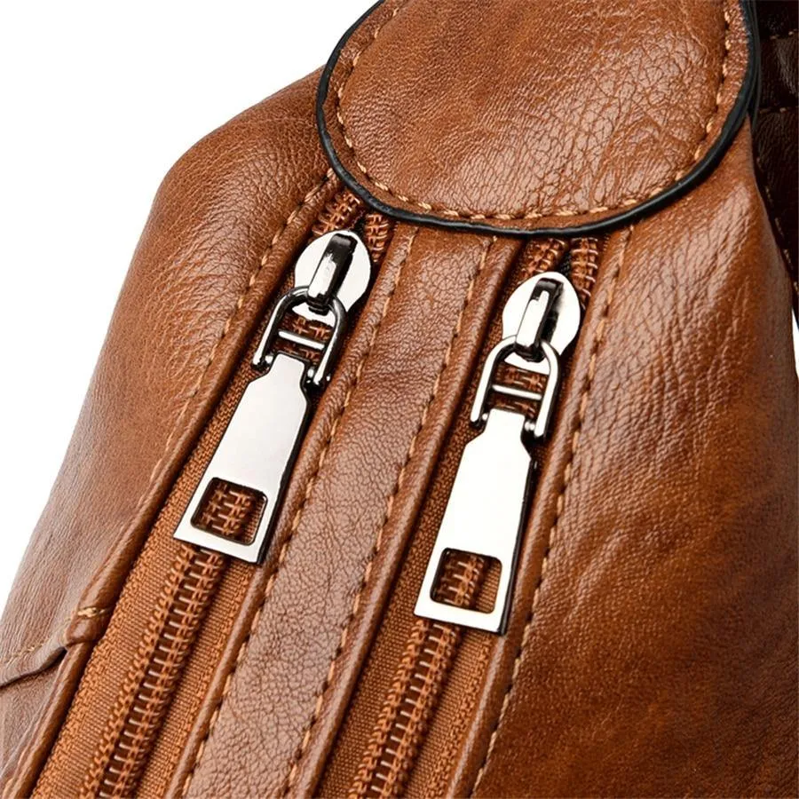 Faux Leather Casual Cross Body Bag