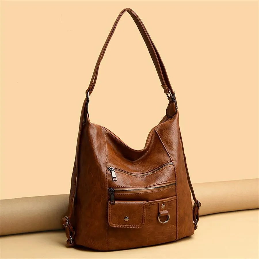 Faux Leather Casual Cross Body Bag