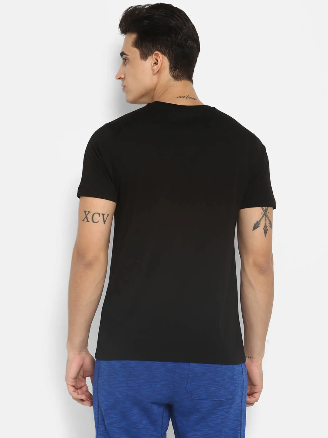 Fortun Men Cotton Black T-Shirt