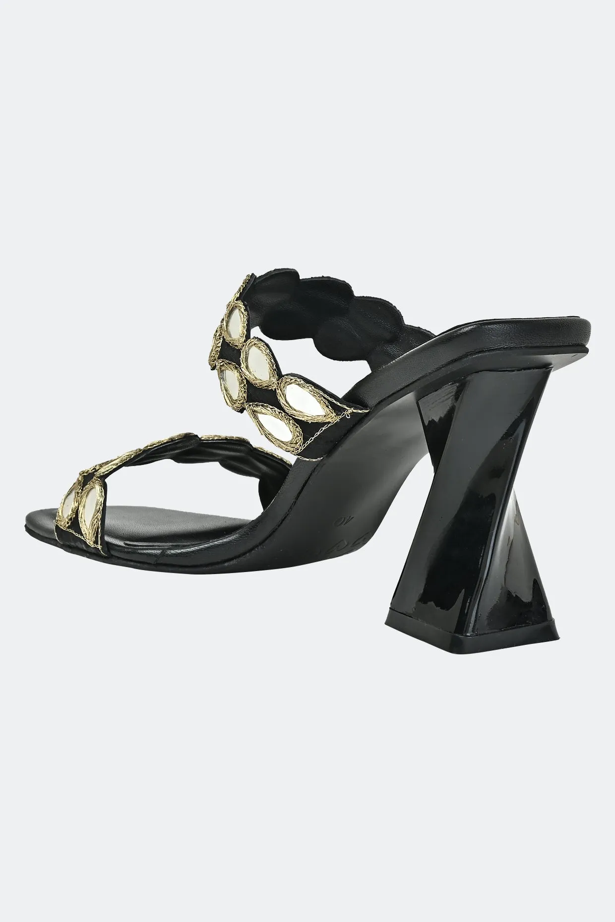 Glimmering Noir Heels For Women