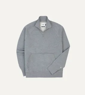 Grey Cotton Quarter Zip Sweatshirt