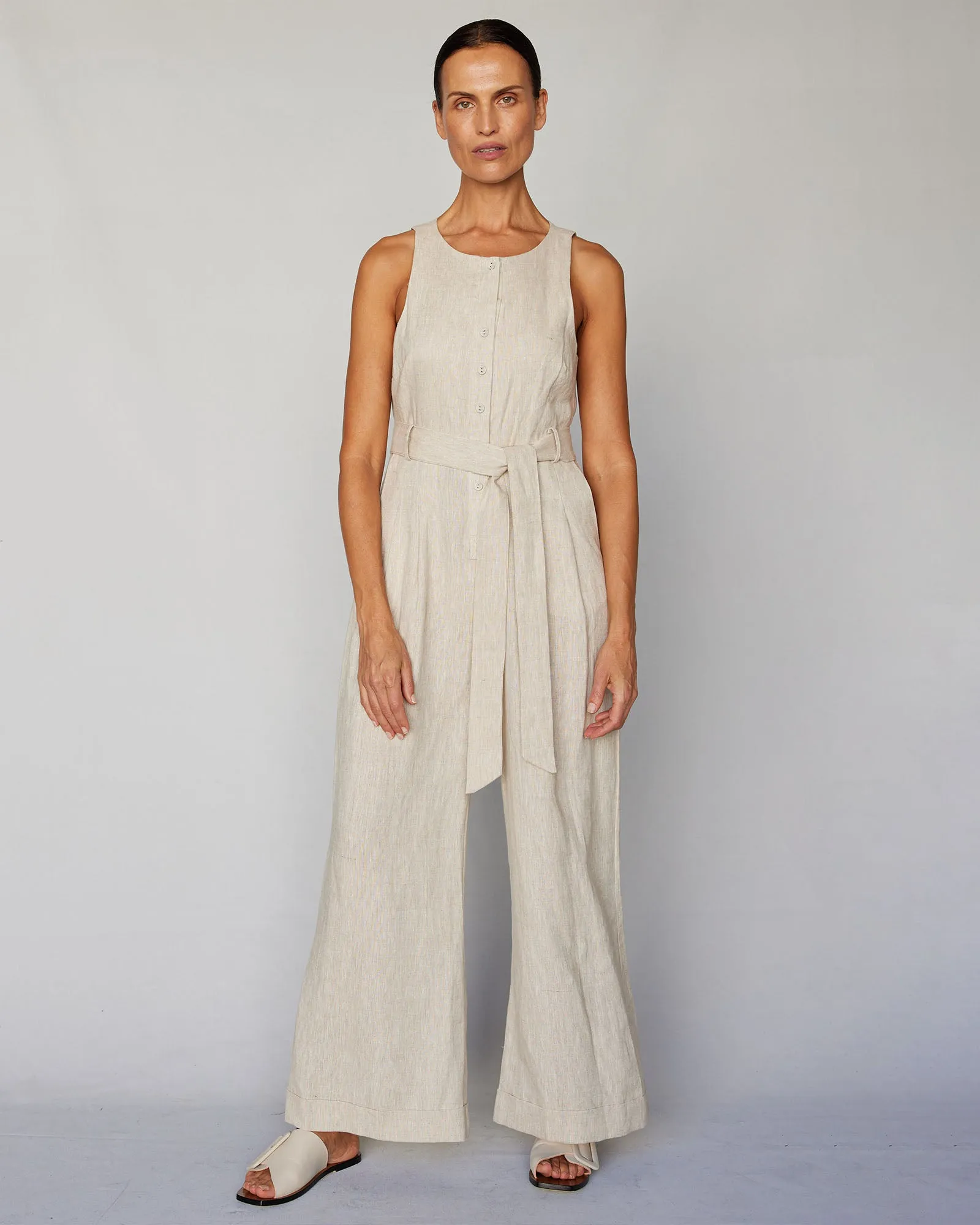 Imari Linen Jumpsuit - Natural