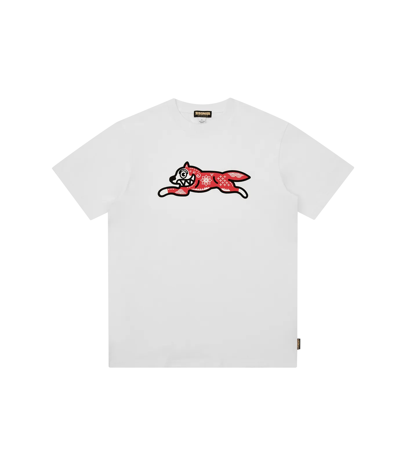 KIRIGAMI FLOCK RUNNING DOG T-SHIRT - OFF WHITE