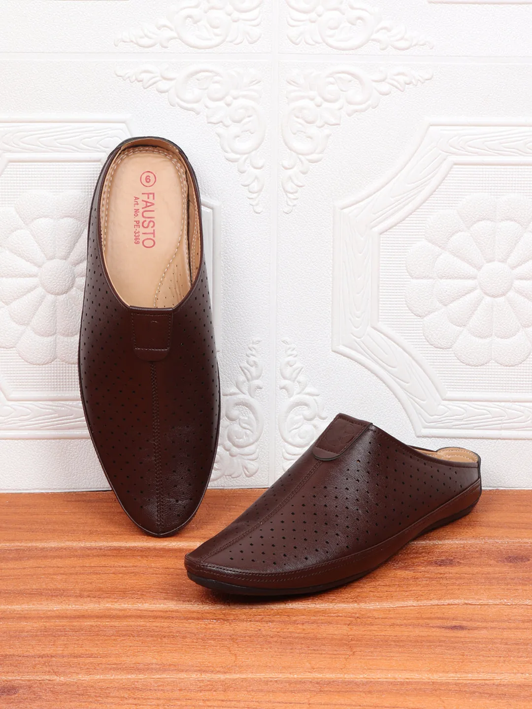 Men Brown Ethnic Slip-On Juttis