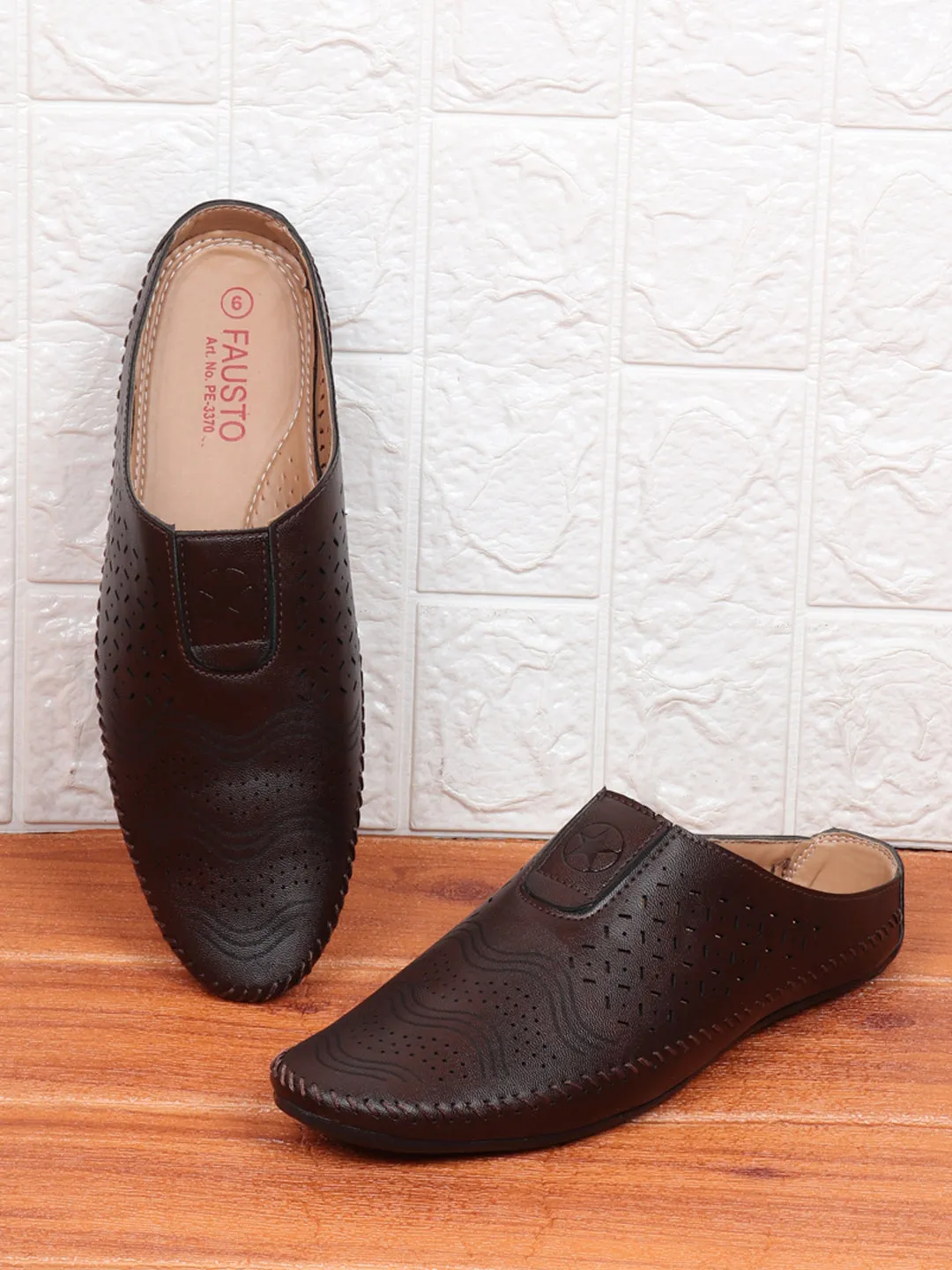 Men Brown Ethnic Slip-On Juttis