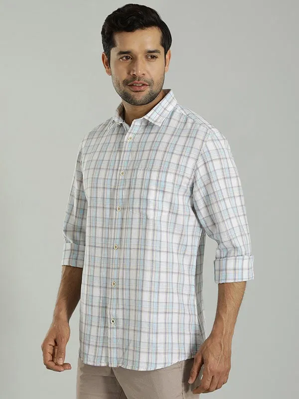 Men Checked Full Sleeve Cotton Blend Shirt