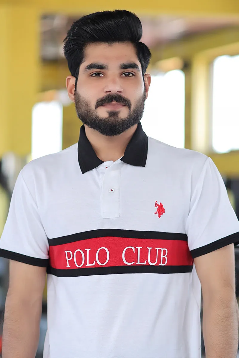 Men Collared Polo Shirt White