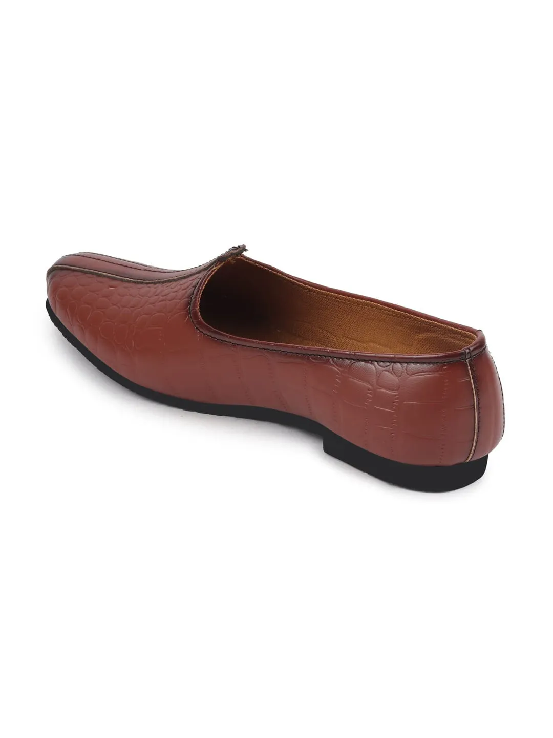 Men Tan Ethnic Slip-On Juttis