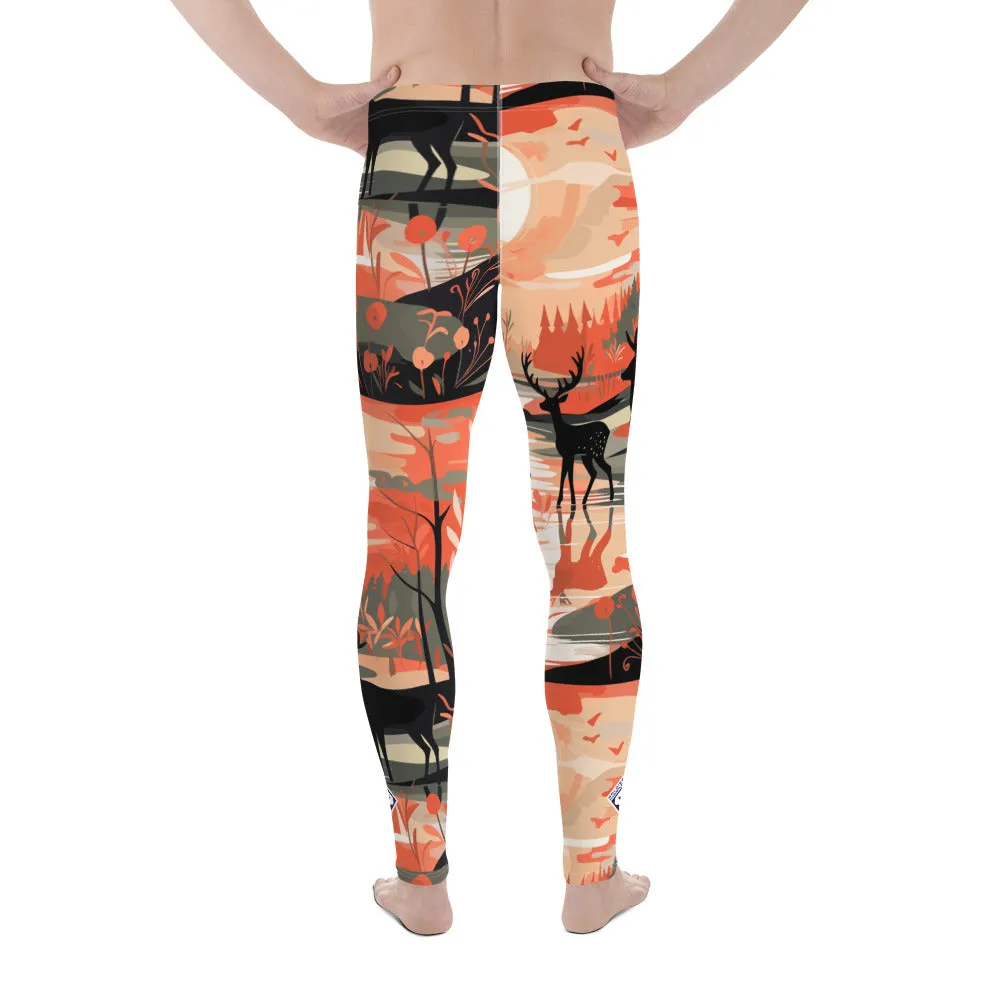 Men's Athletic Workout Leggings - Deer Forest