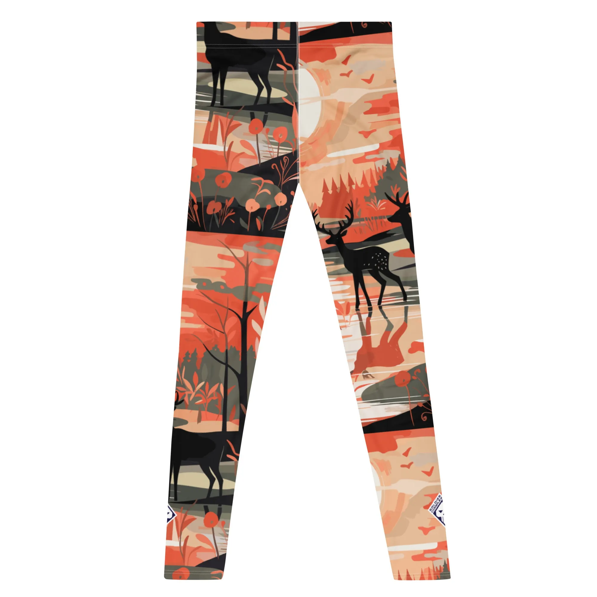 Men's Athletic Workout Leggings - Deer Forest