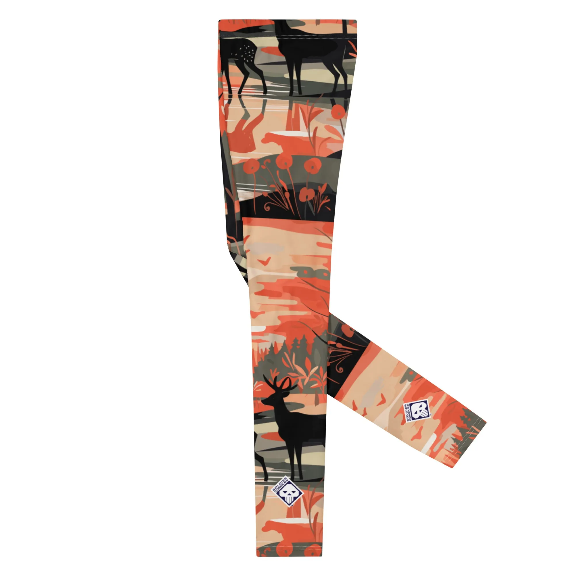 Men's Athletic Workout Leggings - Deer Forest