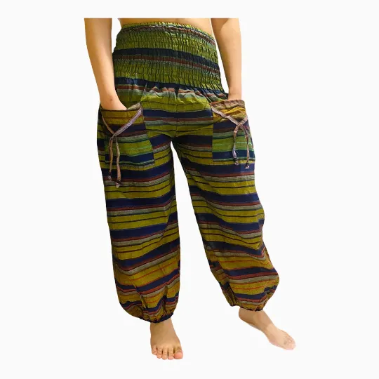 Multicolor Bohemian Cotton Pants