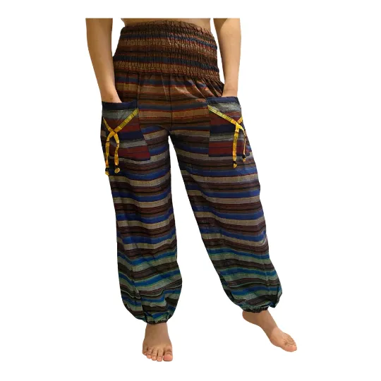 Multicolor Bohemian Cotton Pants