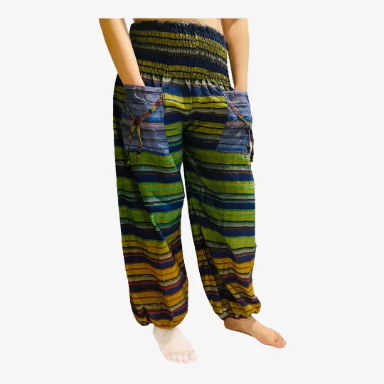 Multicolor Bohemian Cotton Pants