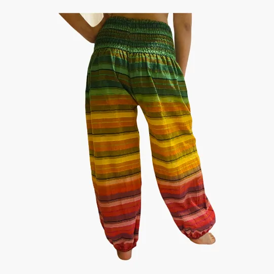 Multicolor Bohemian Cotton Pants