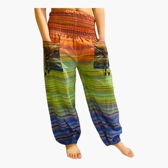 Multicolor Bohemian Cotton Pants