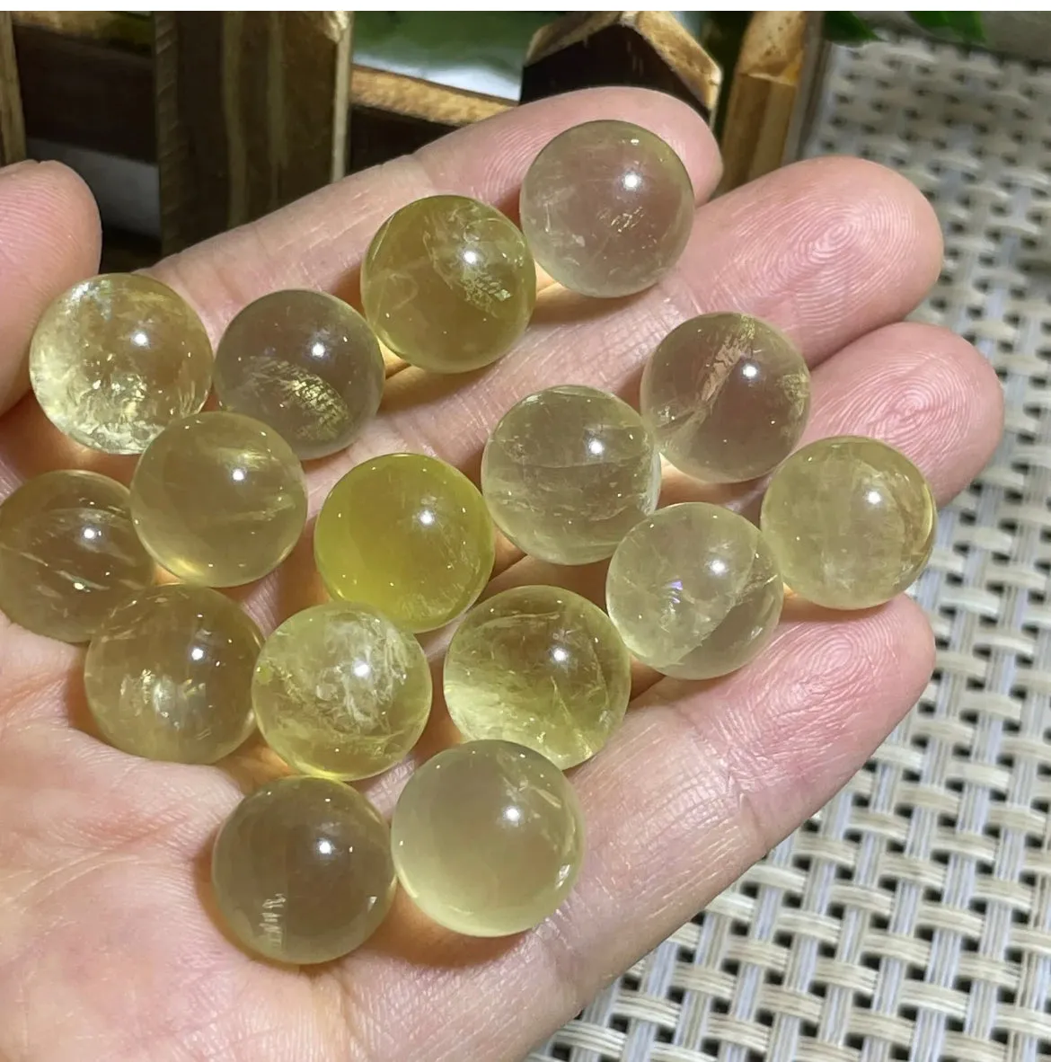 Natural citrine gemstone sphere