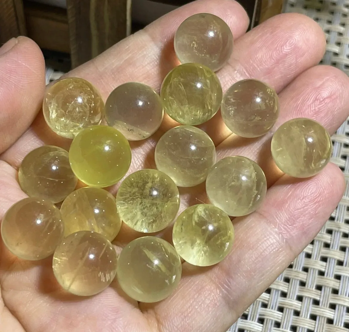 Natural citrine gemstone sphere