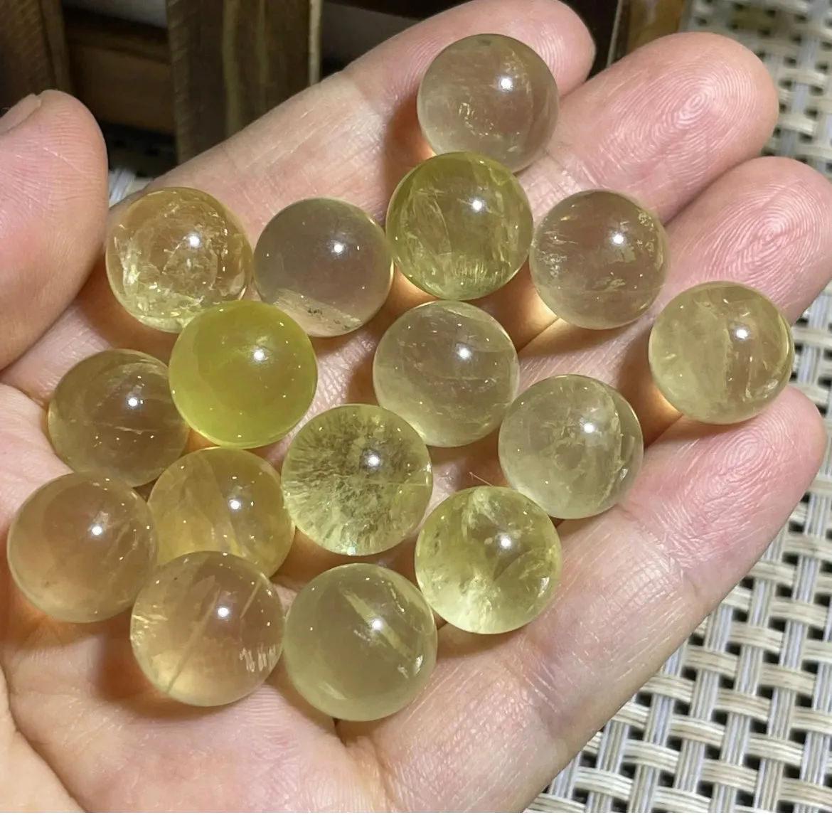 Natural citrine gemstone sphere