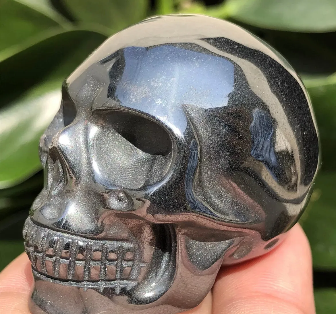 Natural Hematite gemstone skull