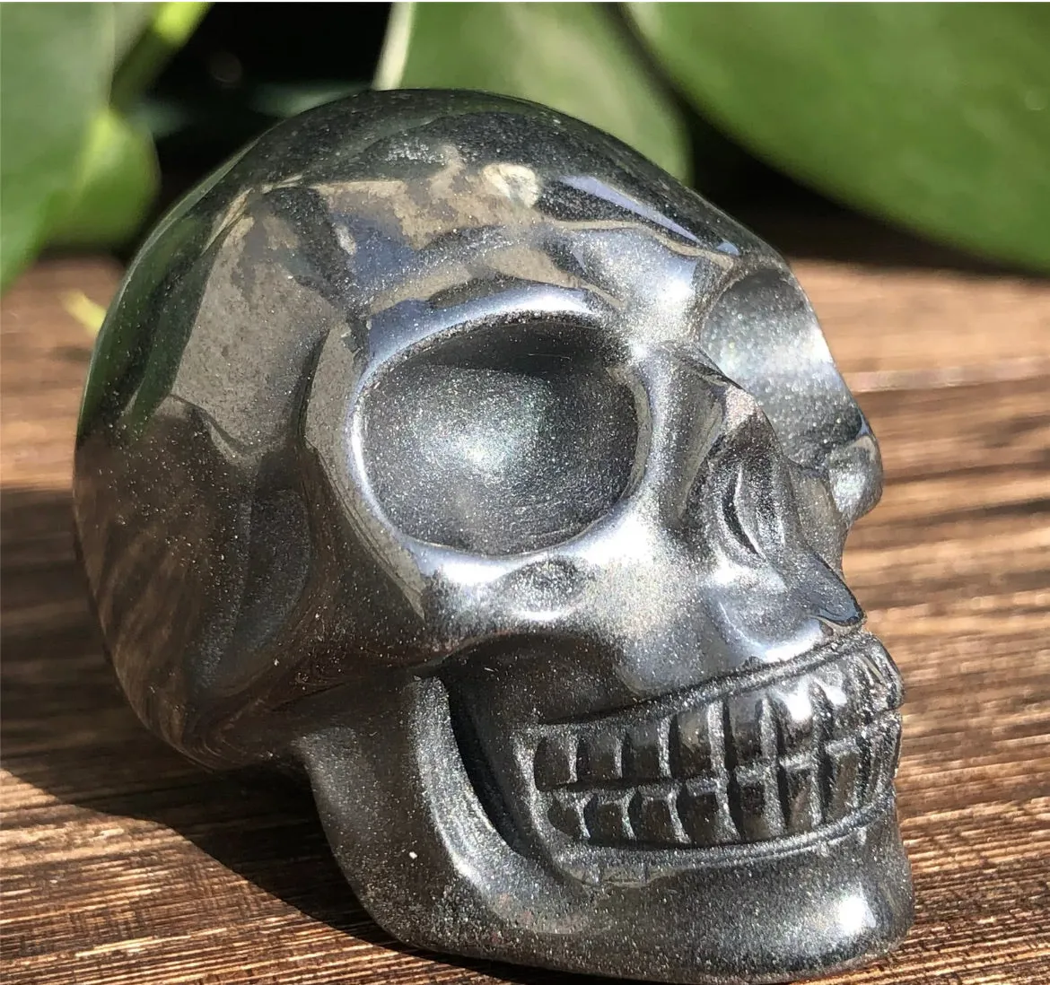 Natural Hematite gemstone skull