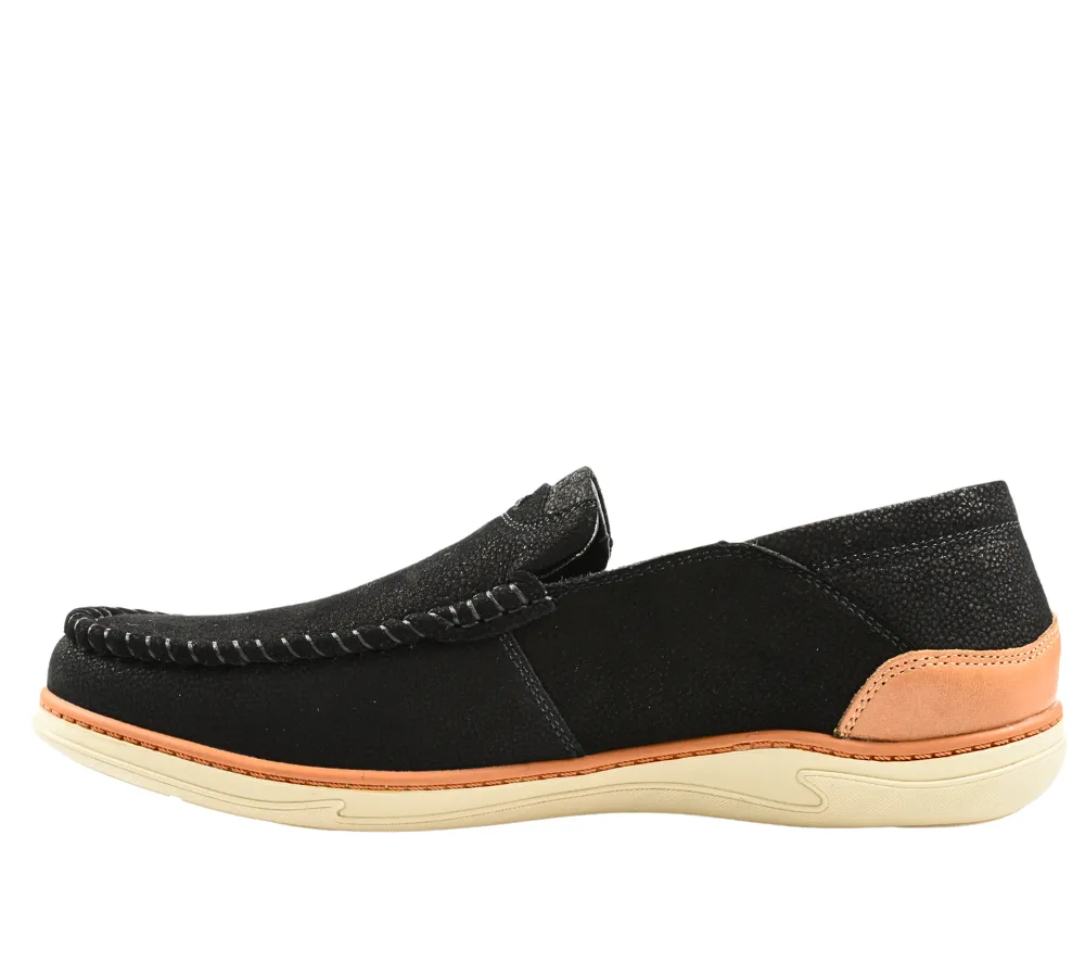 Pantofi casual, barbati, OTTER, L140004A negru, piele intoarsa