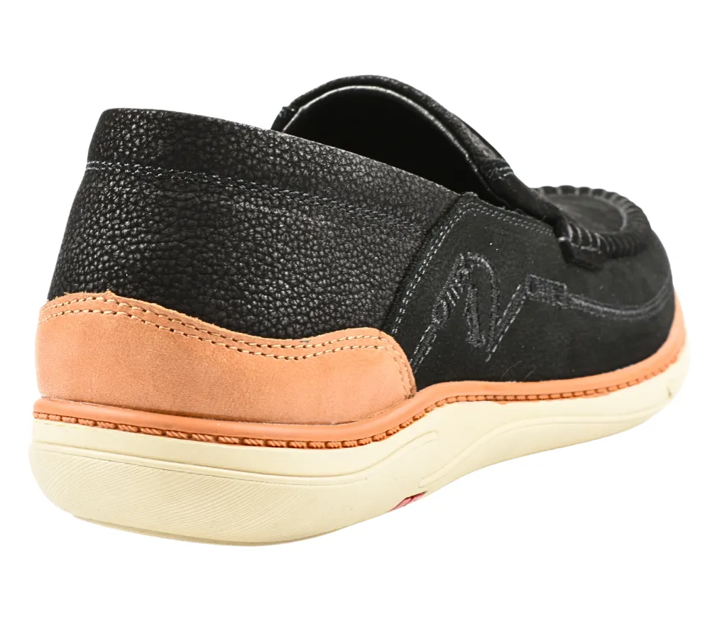 Pantofi casual, barbati, OTTER, L140004A negru, piele intoarsa