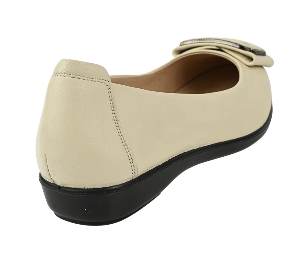 Pantofi casual, dama, FORMAZIONE, 230530 crem, piele naturala