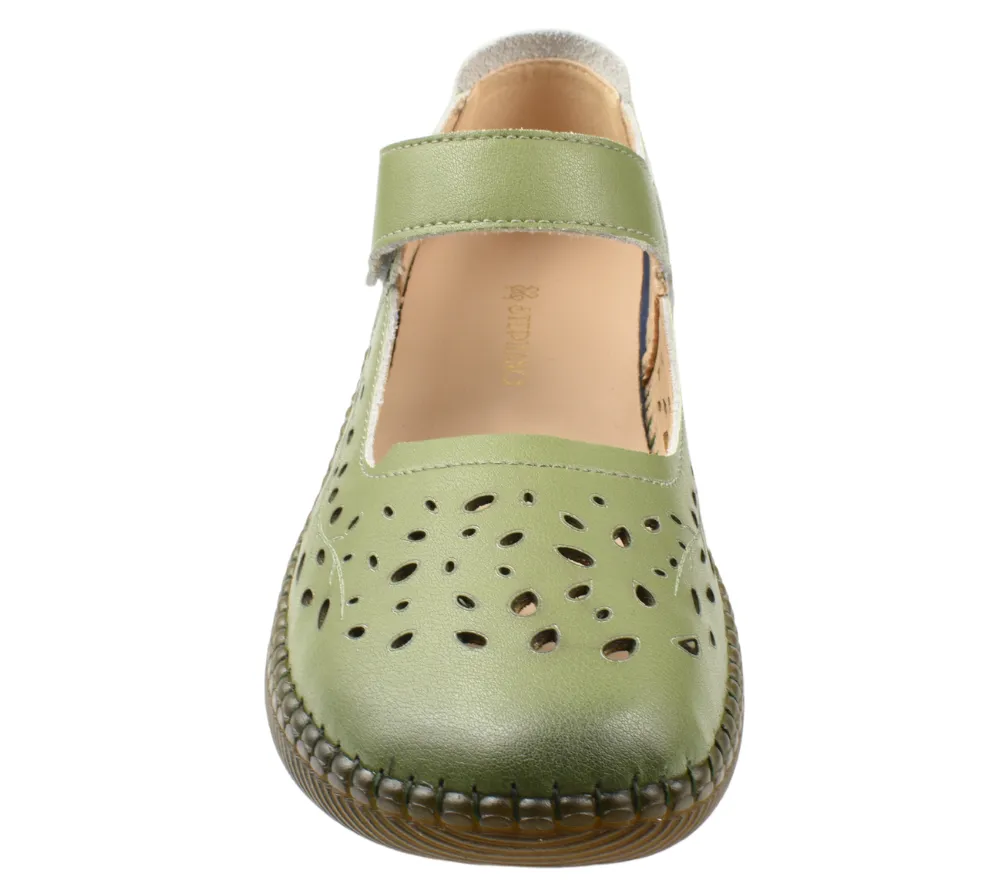 Pantofi casual, dama, STEPHANO, 2822 verde, piele naturala