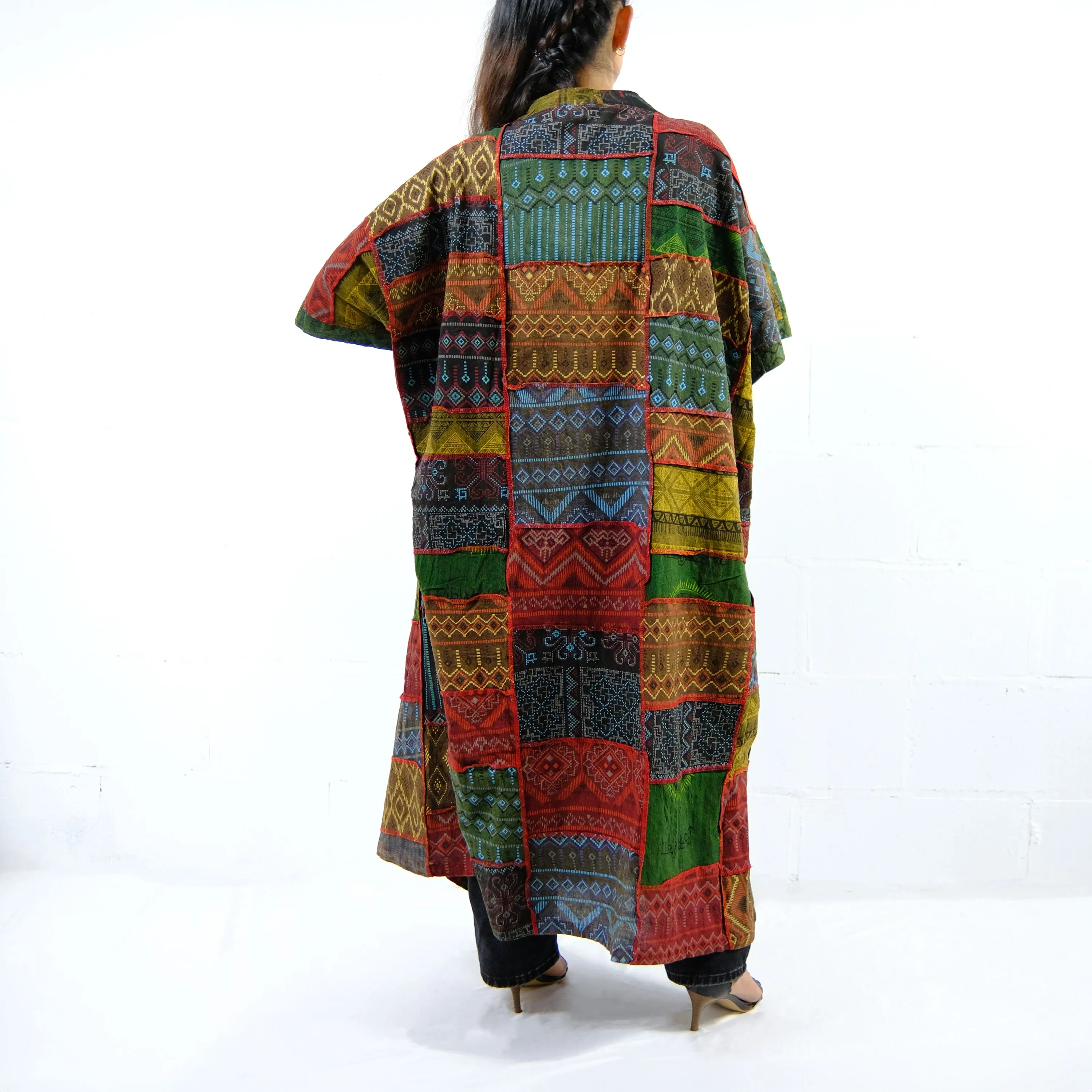 Patchwork Cotton Long Oversized Duster