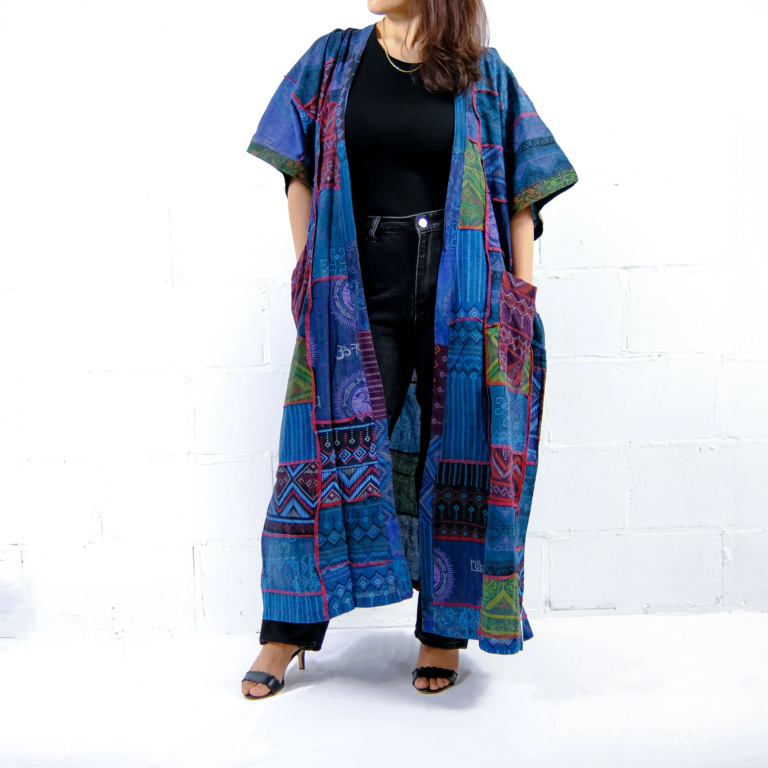 Patchwork Cotton Long Oversized Duster