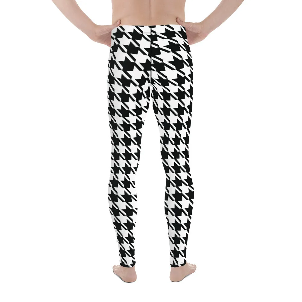 Performance meets Style: Houndstooth Athletic Leggings for Men