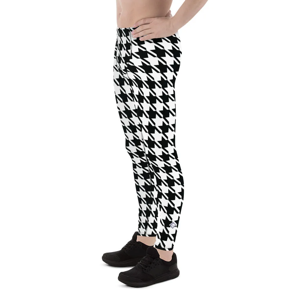 Performance meets Style: Houndstooth Athletic Leggings for Men