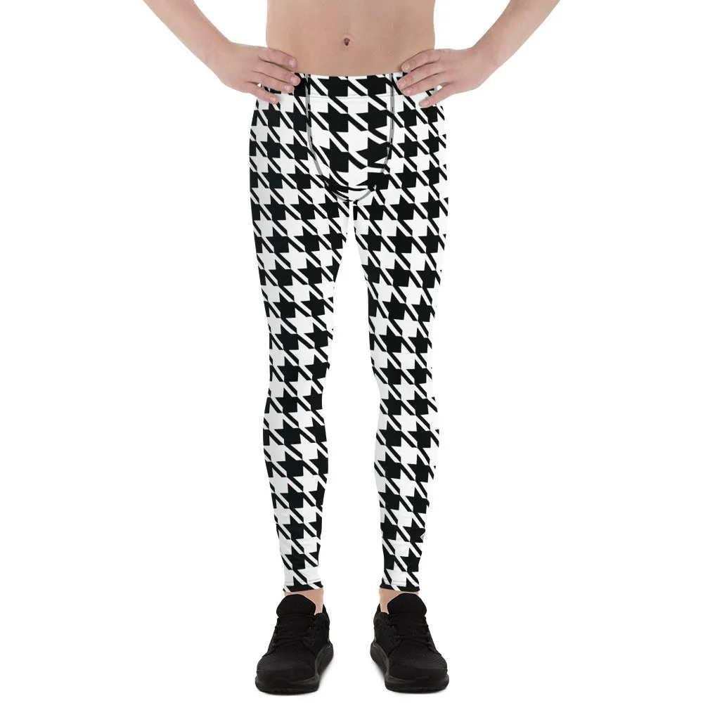 Performance meets Style: Houndstooth Athletic Leggings for Men