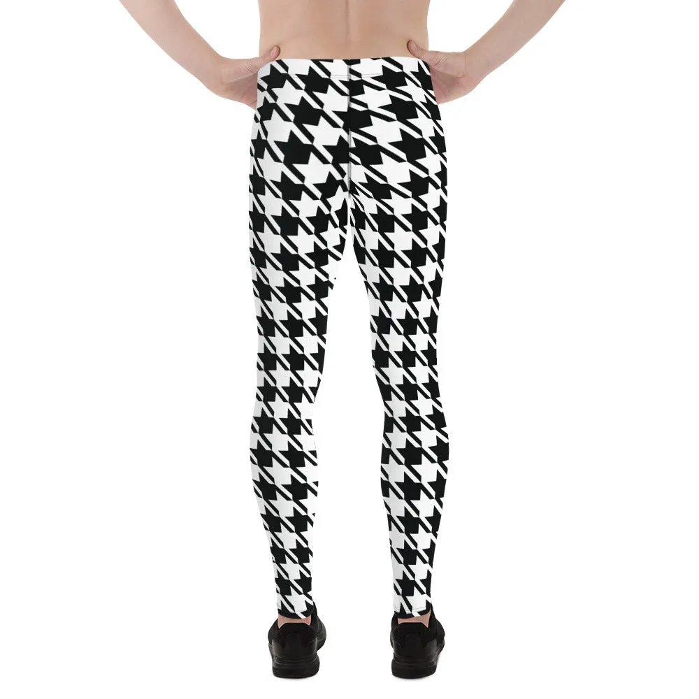 Performance meets Style: Houndstooth Athletic Leggings for Men