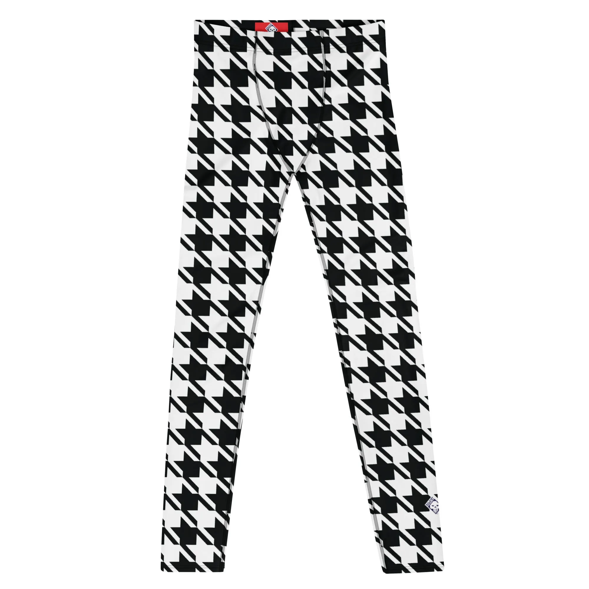 Performance meets Style: Houndstooth Athletic Leggings for Men