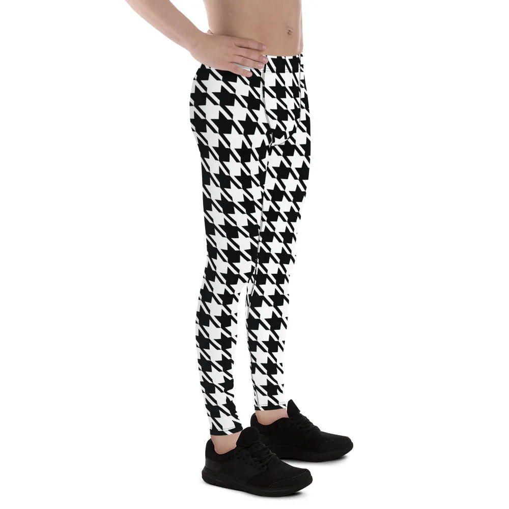 Performance meets Style: Houndstooth Athletic Leggings for Men