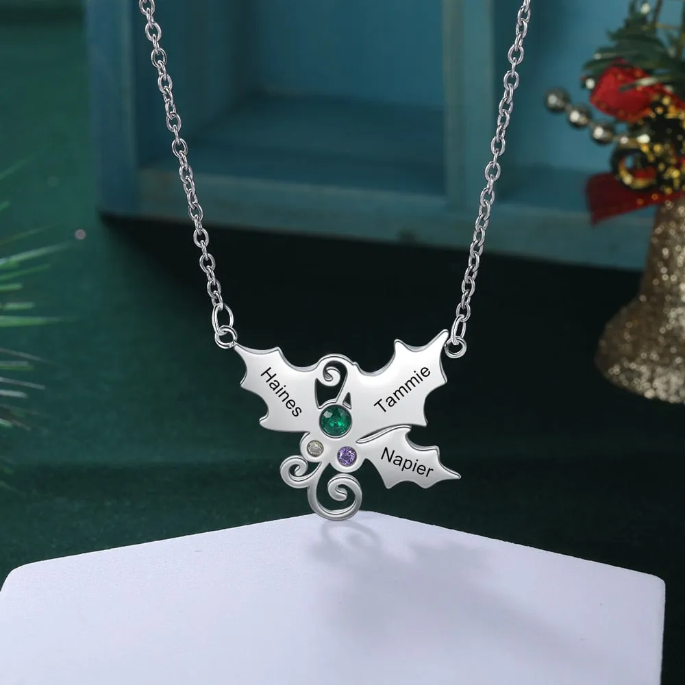 Personalized Mistletoe Christmas Pendant for Women