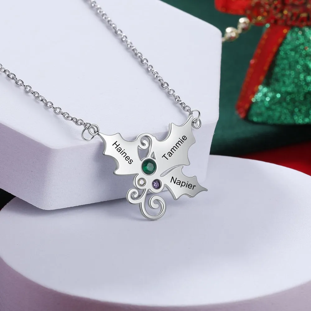 Personalized Mistletoe Christmas Pendant for Women