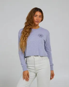 Scallop Athletic Heather L/S Crop