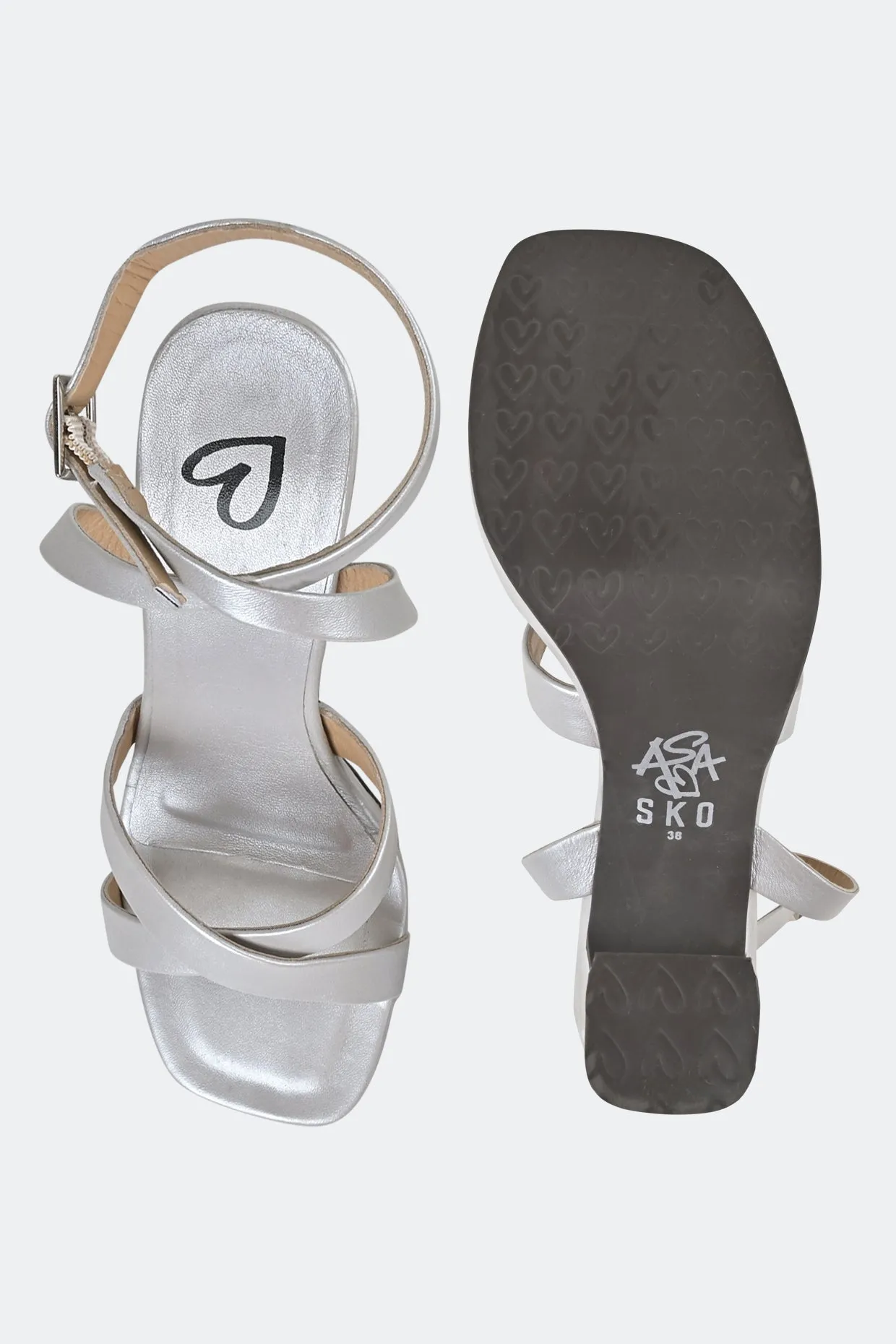 Silver Cross Strap Platform For Women