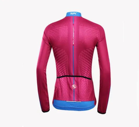 Solid Wine Women Long Sleeve Cycling Jersey