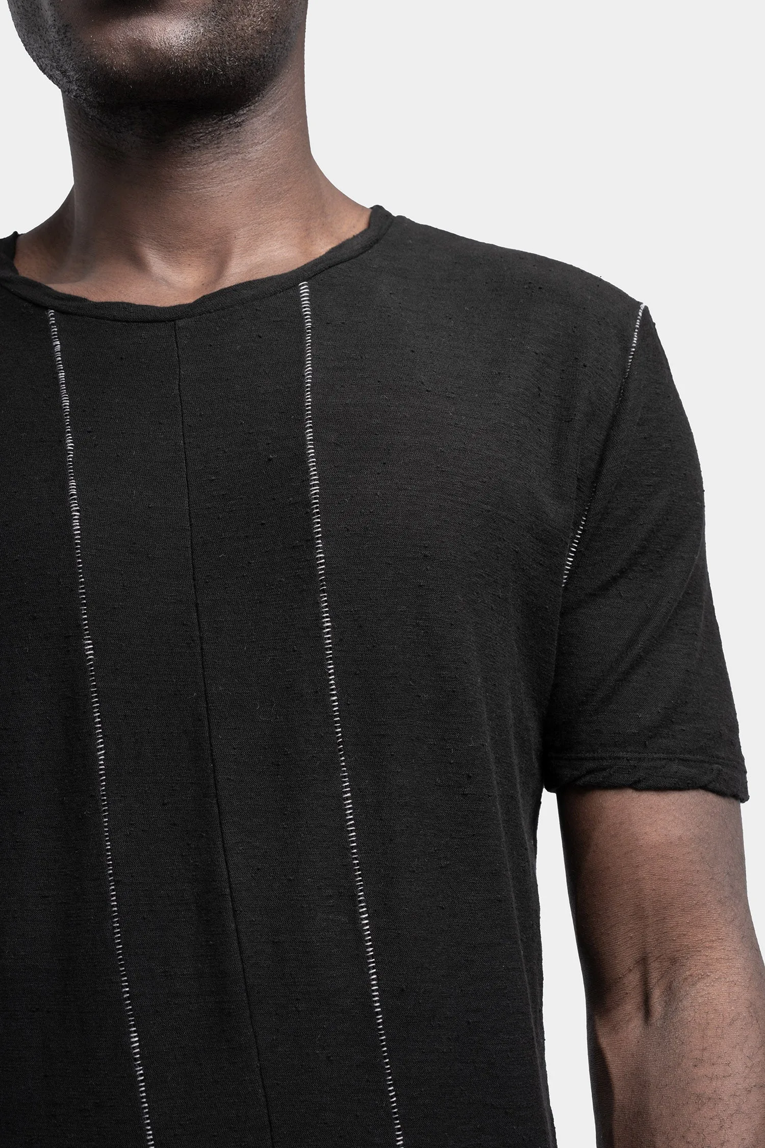 Structured cotton scar stitch tee