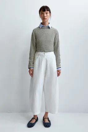 Tubular Curved Cotton Pants