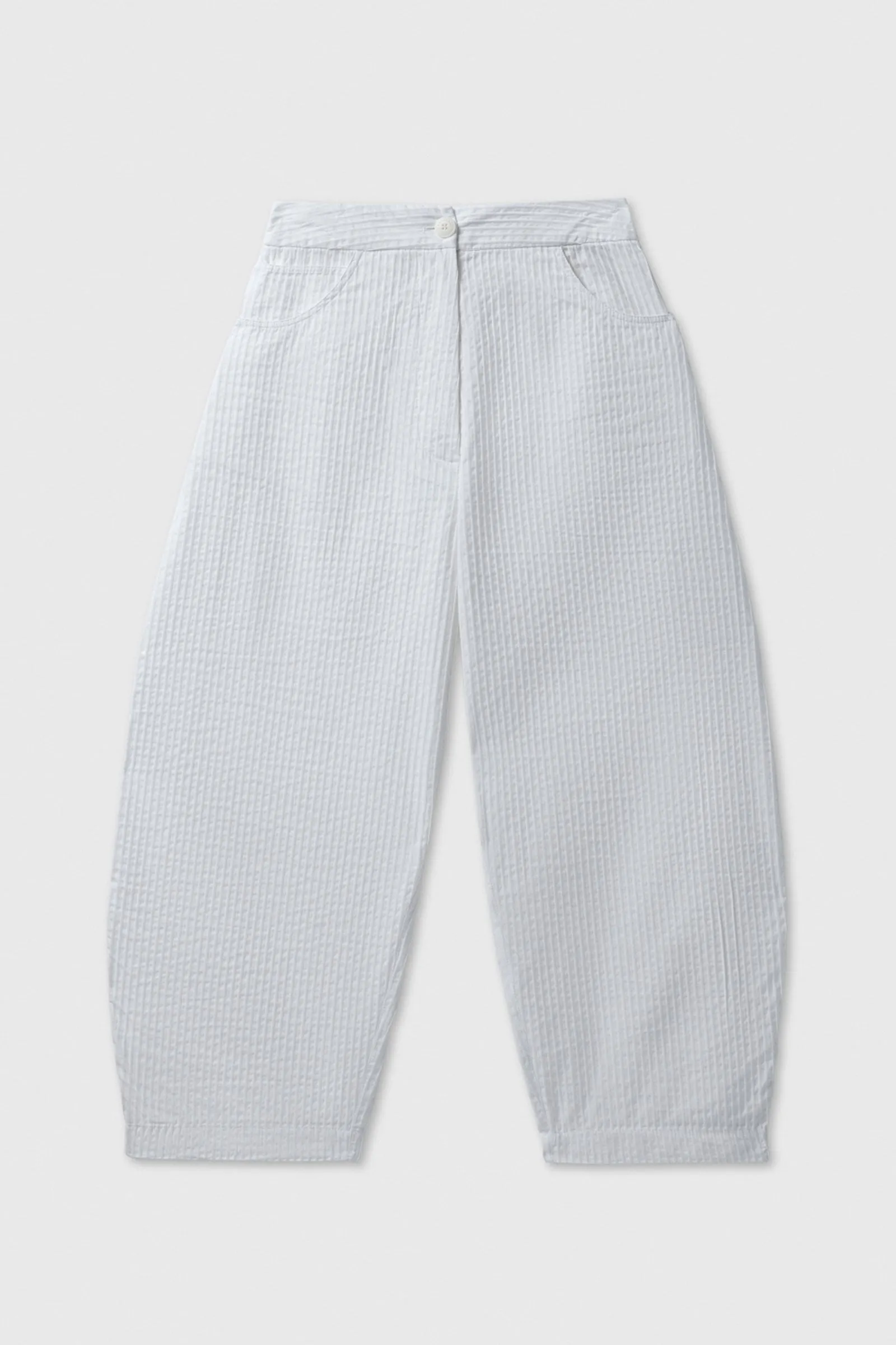 Tubular Curved Cotton Pants