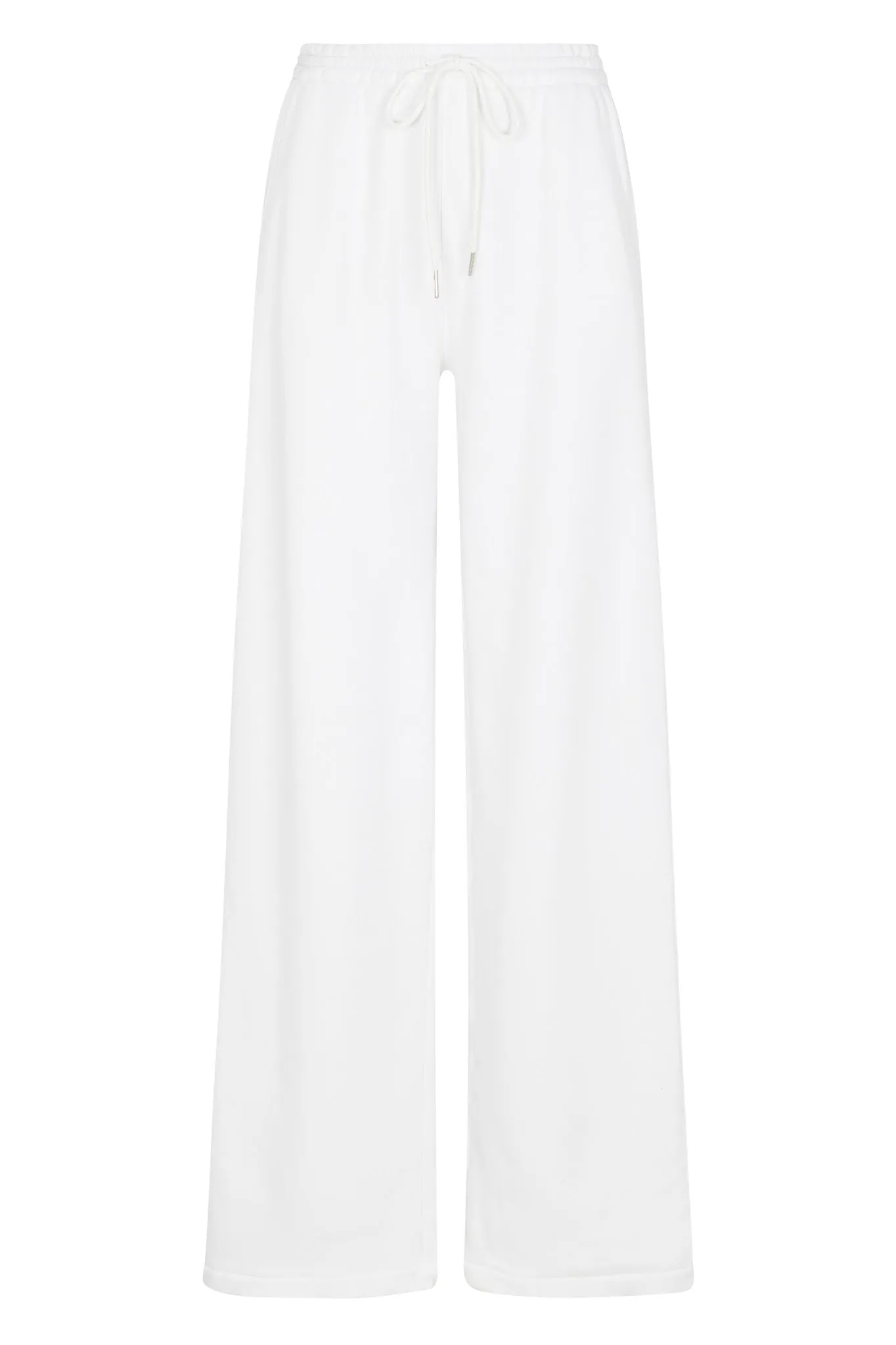 White Cotton Baggy Athletic Sweatpants