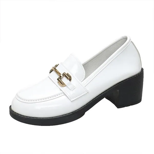 Women's Casual Horsebit Block Heel Loafers 81634754S